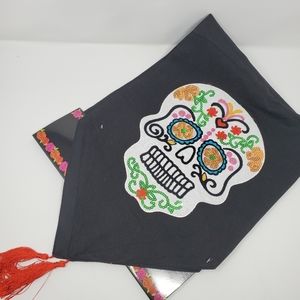 Day of Dead Sequins Table Runner With Tassels